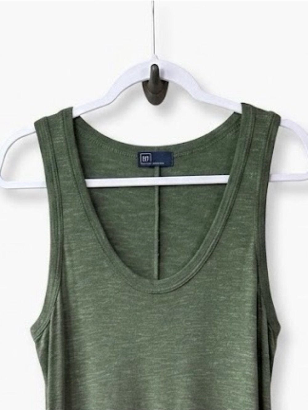 Gap Women’s Tank Maxi Dress with Side Split Heathered Green Size Small Boho - Picture 2 of 7